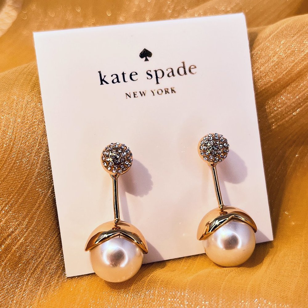 Kate Spade Golden Acorn Pearl Drop Earrings